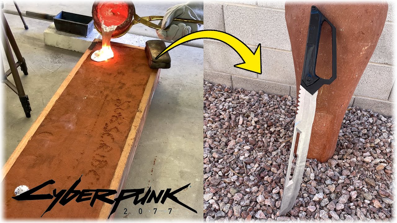 Casting A Huge Machete From Cyberpunk 2077 - Sand Casting Aluminum At Home