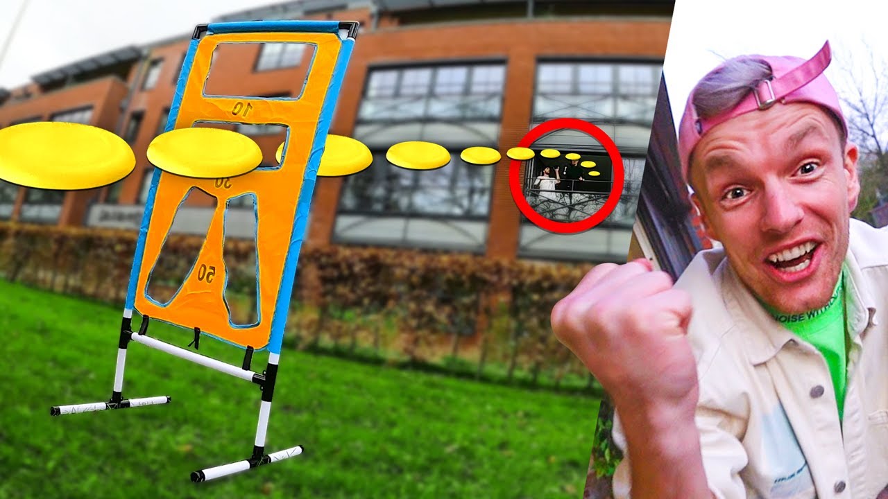 FRISBEE UIT HET RAAM GOOIEN! TRICKSHOTS!! 💥😲 #2425