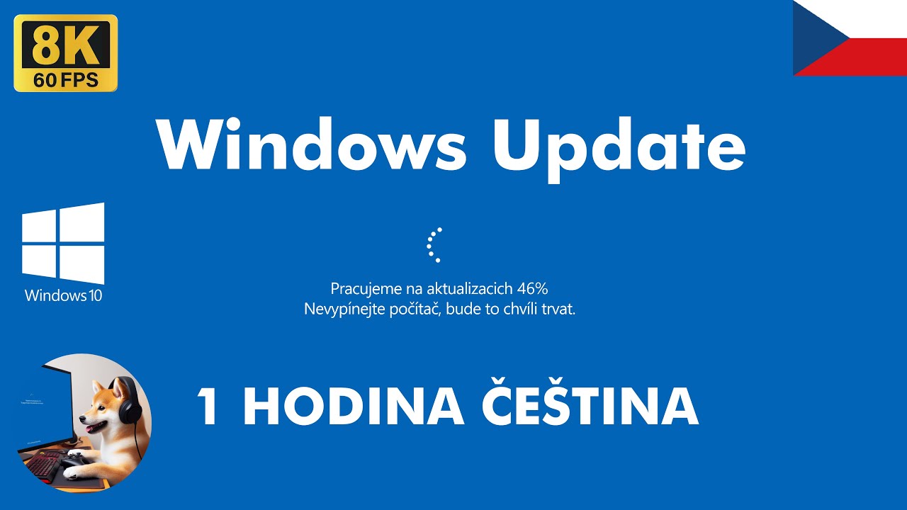 če&scaron;tina obrazovka aktualizace Windows 10 8K 4K HD 60  1 hodinov&aacute; smyčka Fale&scaron;n&aacute; obrazovka žert 2026
