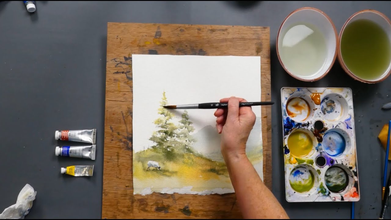 How To: Paint OAK, PINE & BIRCH Trees - [Simple & Effective Watercolour]