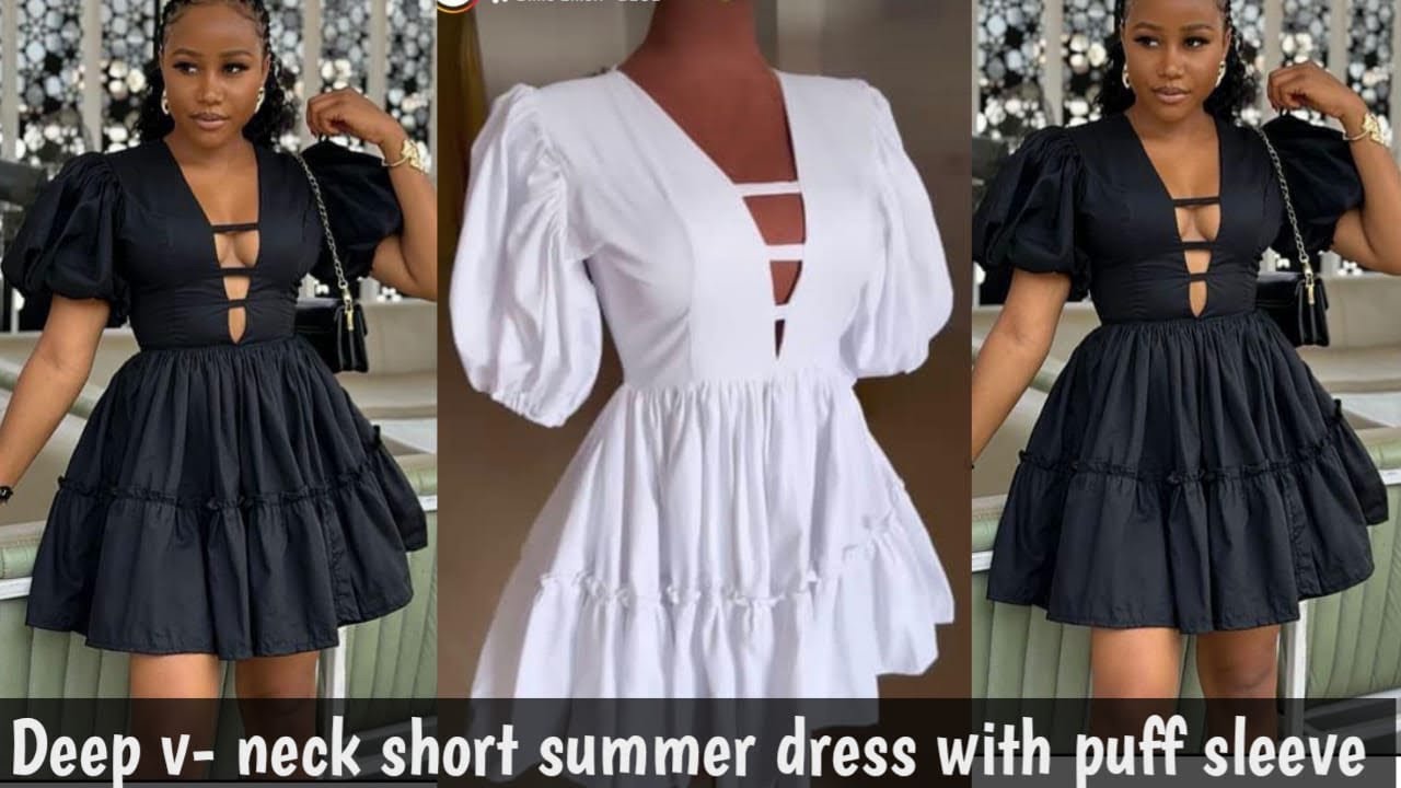 Tutorial on deep v / plunge neckline  short tiered dress