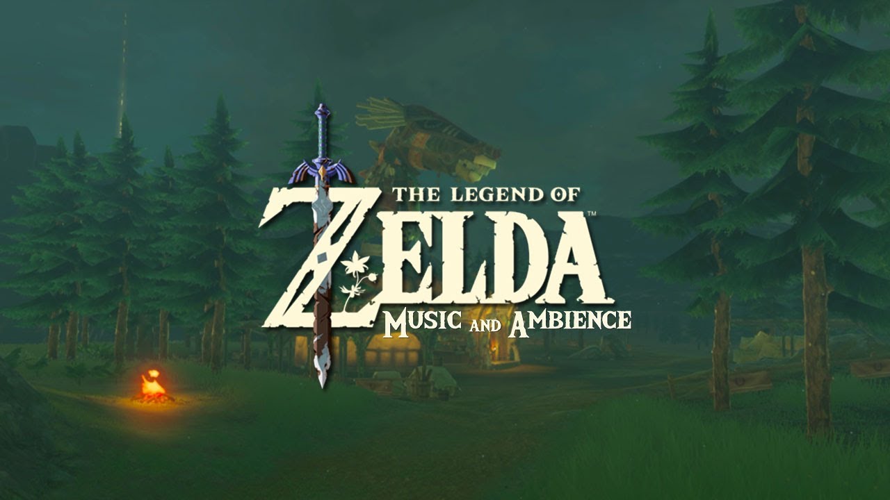 Relaxing video game Zelda Music Ambience with soft campfire sounds