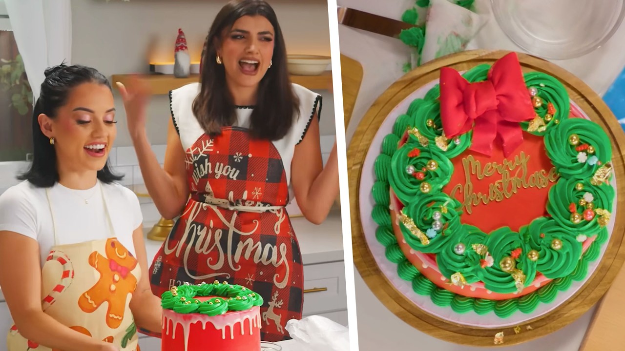 How to Decorate a Holiday Wreath Cake | SHEIN Cakemas with LesDoMakeup
