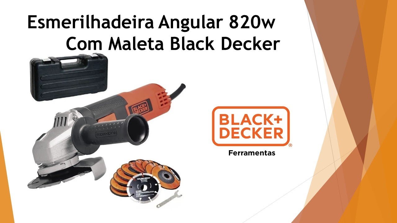 Esmerilhadeira Angular 820w Com Maleta G720k12 Black Decker
