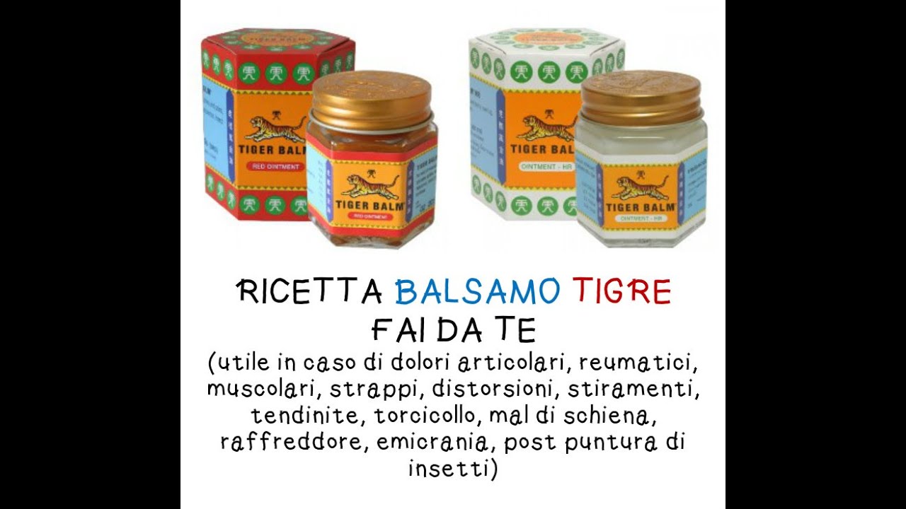Ricetta BALSAMO TIGRE FAI DA TE