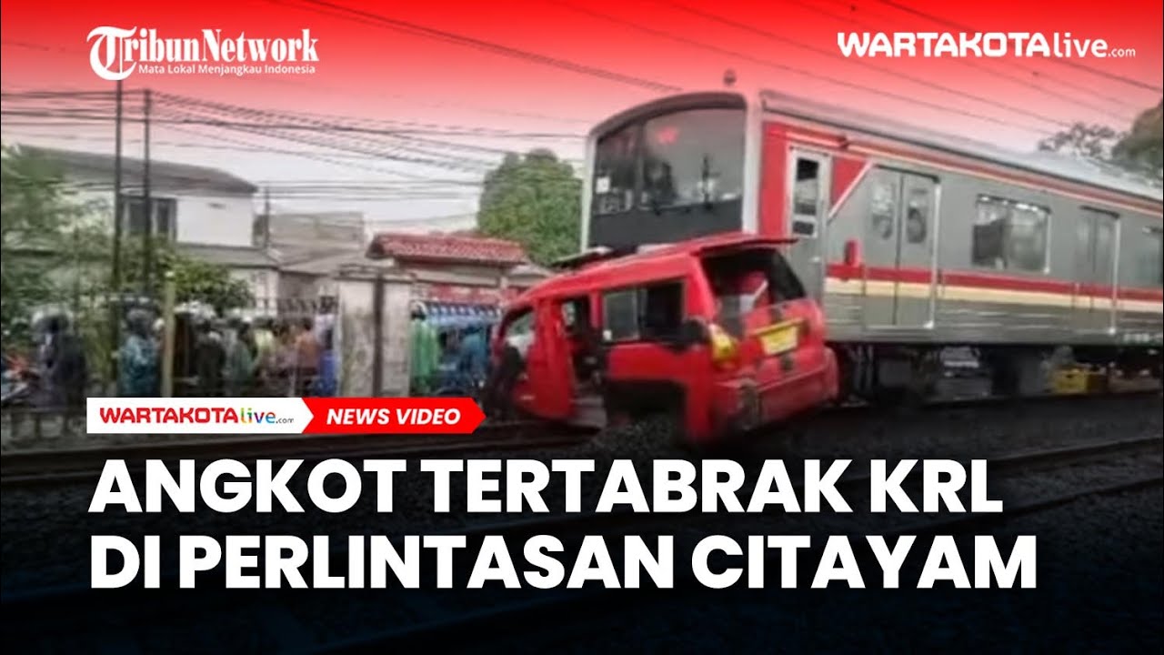 Angkot Tertabrak KRL Di Perlintasan Antara Citayam-Depok