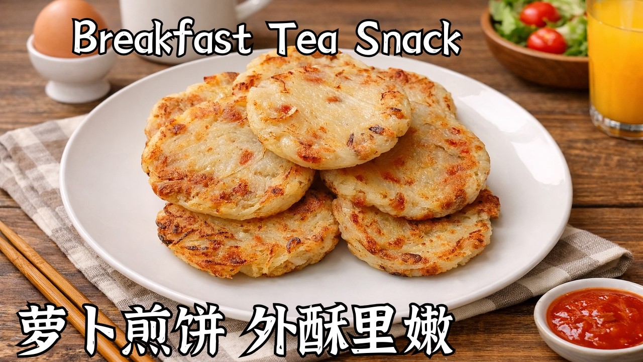 香脆下午茶 萝卜做法不用复杂 煎出金黄酥脆早餐饼