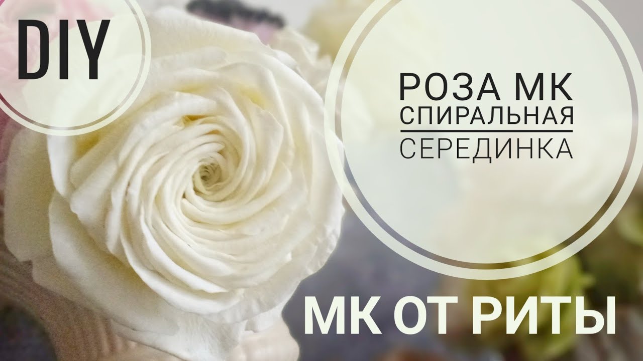 Прелестная белая роза со спиральной серединкой МК от Риты