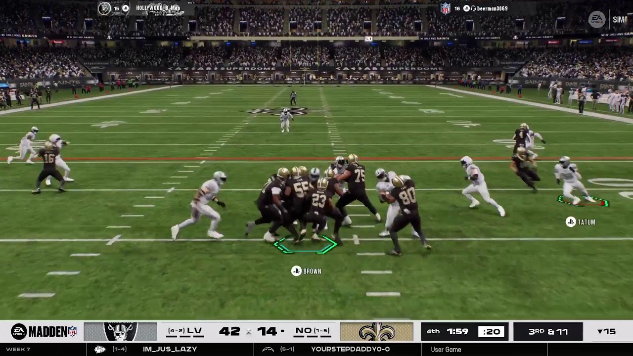 Week 7 Szn4 M26 Raiders vs Saints