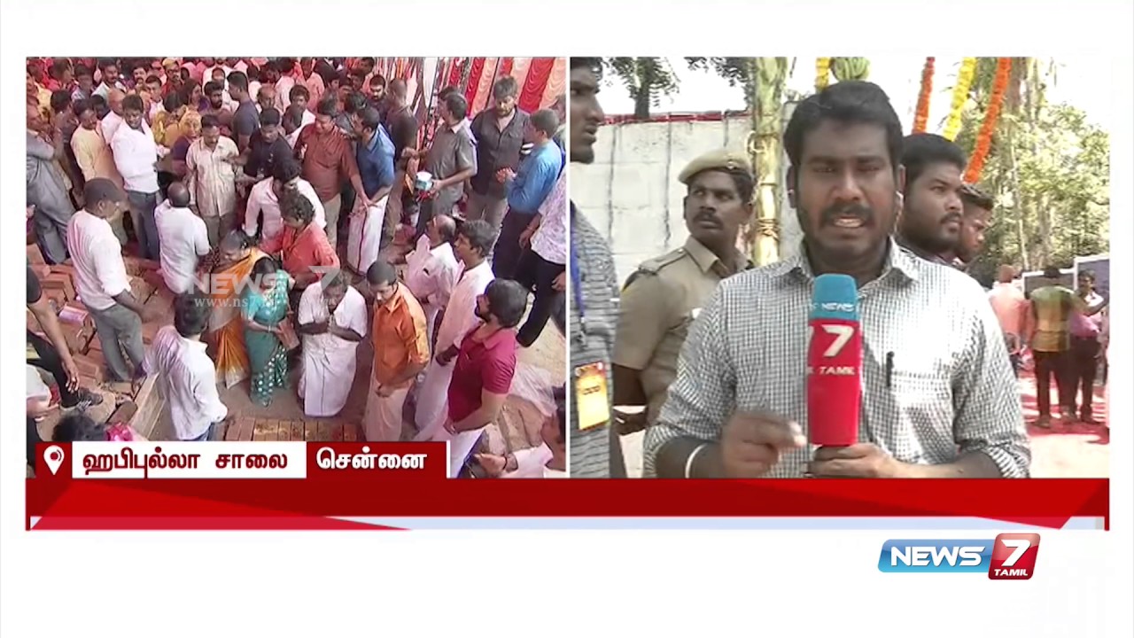 Nadigar sangam new building stone laying function | News7 Tamil