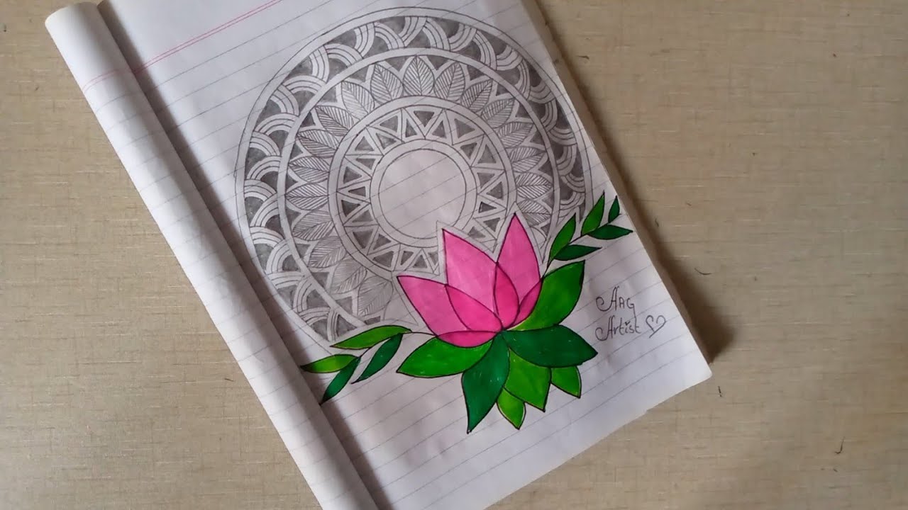 •AAG | Draw an easy mandala art | mandala drawing with flower #mandalaart #pencildrawing