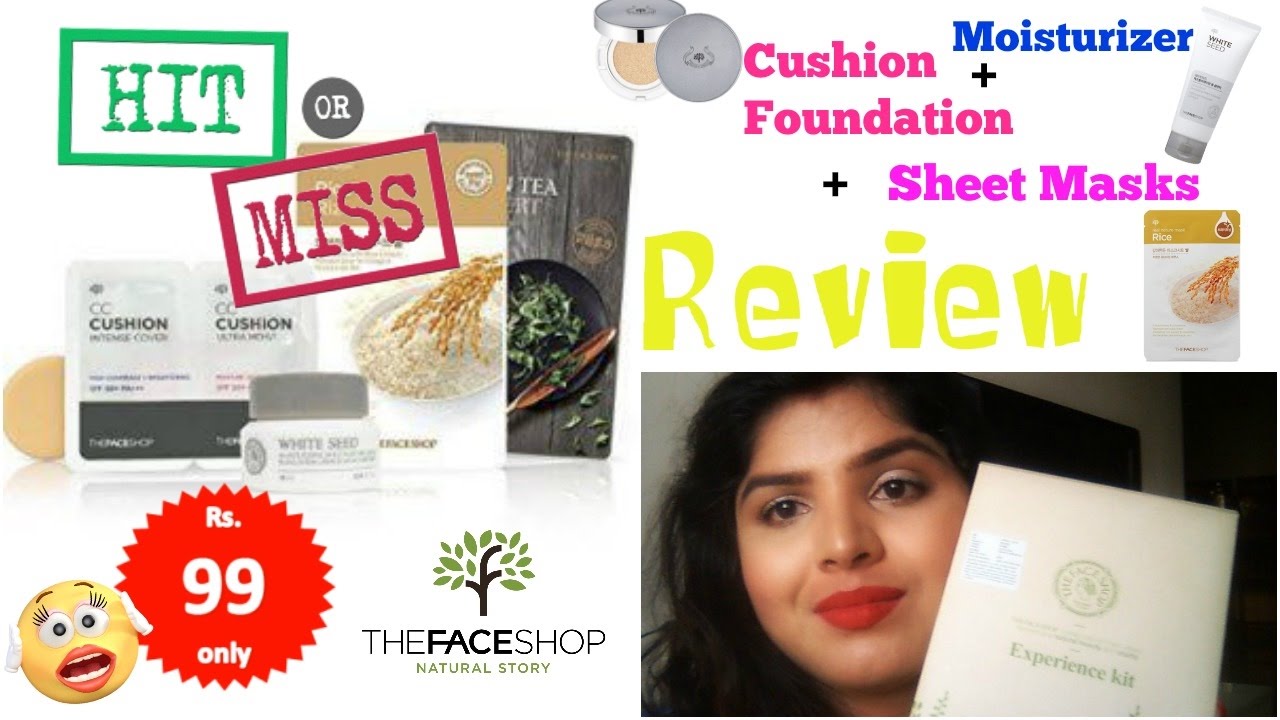 The Face Shop | Experience Kit | Cushion Foundation, Moisturizer and Sheet Mask | Review