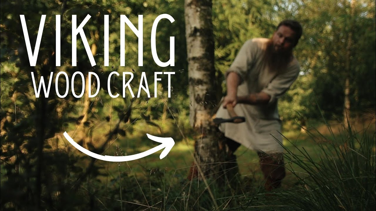 Building a Viking House with Hand Tools (12) | Felling Trees | Viking Age Carpentry | Birch Bark Tar