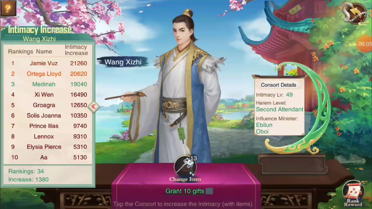 Call Me Emperor: Tips on Intimacy/Harem Rank Boost