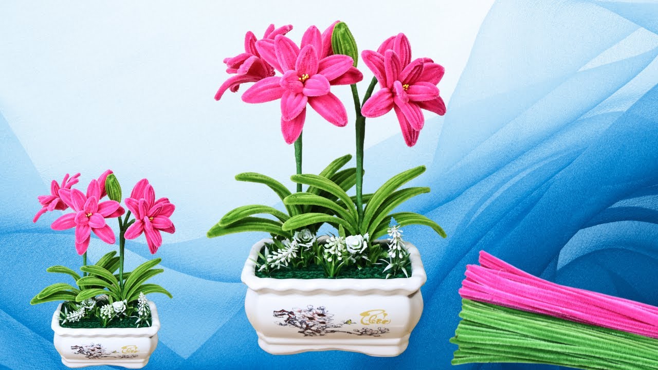 Double Orchid Flowers from Velvet Wire – Step-by-Step Elegant Handmade Tutorial