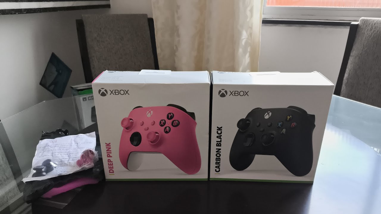 Unboxing controle Xbox series Deep Pink e Carbon Black + acessórios 