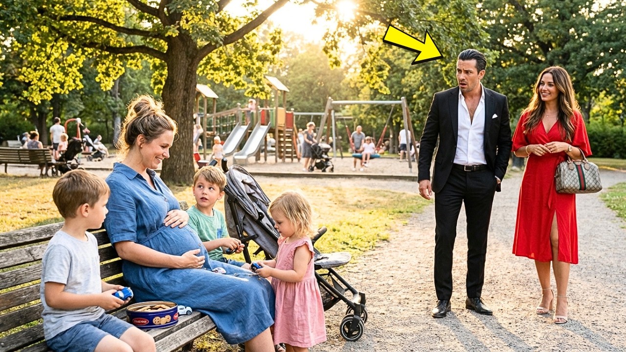 EIN MILLIONÄR GEHT MIT SEINER VERLOBTEN IM PARK SPAZIEREN, BIS ER SEINE SCHWANGERE EX FRAU SIEHT