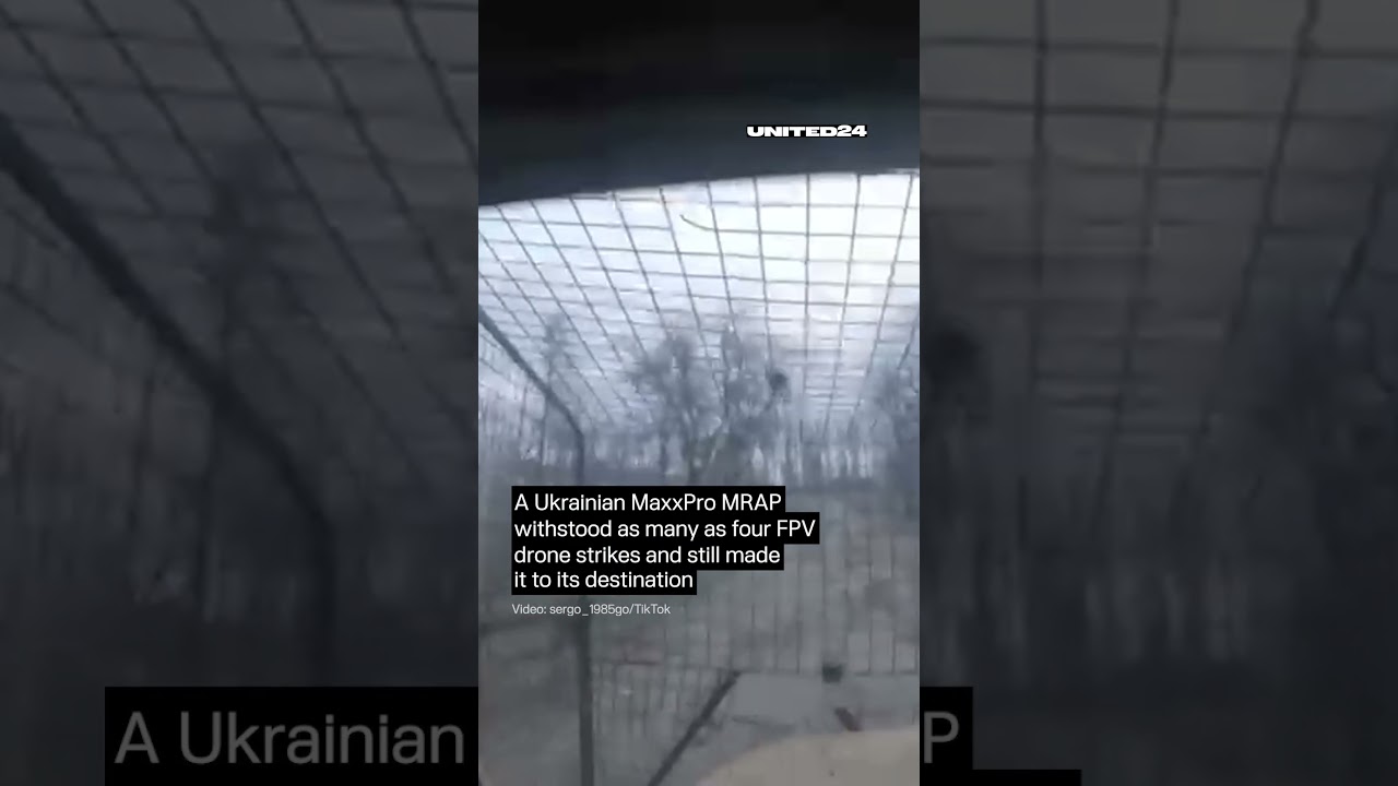 Ukrainian MaxxPro MRAP Withstands Russian FPV Drone Strikes #warinukraine