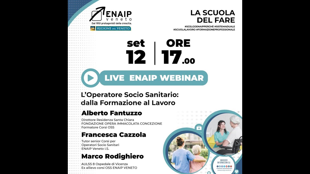 Webinar: L’Operatore Socio Sanitario:la formazione e le prospettive occupazionali
