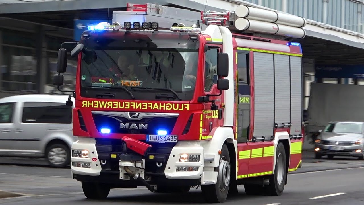 [FLUGHAFENFEUERWEHR im EINSATZ!] - DUS Airport | Einsatzfahrten am Flughafen DÜSSELDORF!