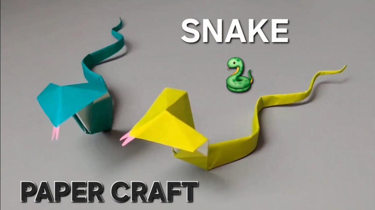 HOW TO MAKE PAPER CRAFT SNAKE 🐍!!PAPER KA KING COBRA SNAKE 🐍 KAISE BANAYE!!DIY PAPER CRAFT SNAKE 🐍 