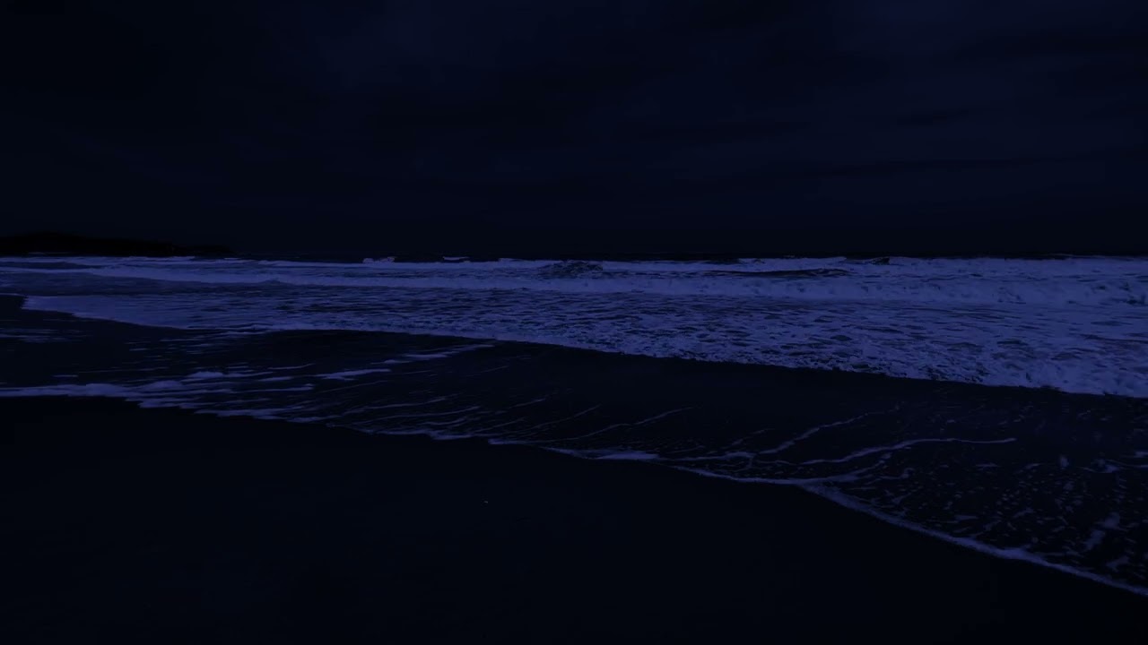 Sleep Instantly With Ocean Waves Sound Covering The Beach At Night, Ocean Sound For Deep Sleep