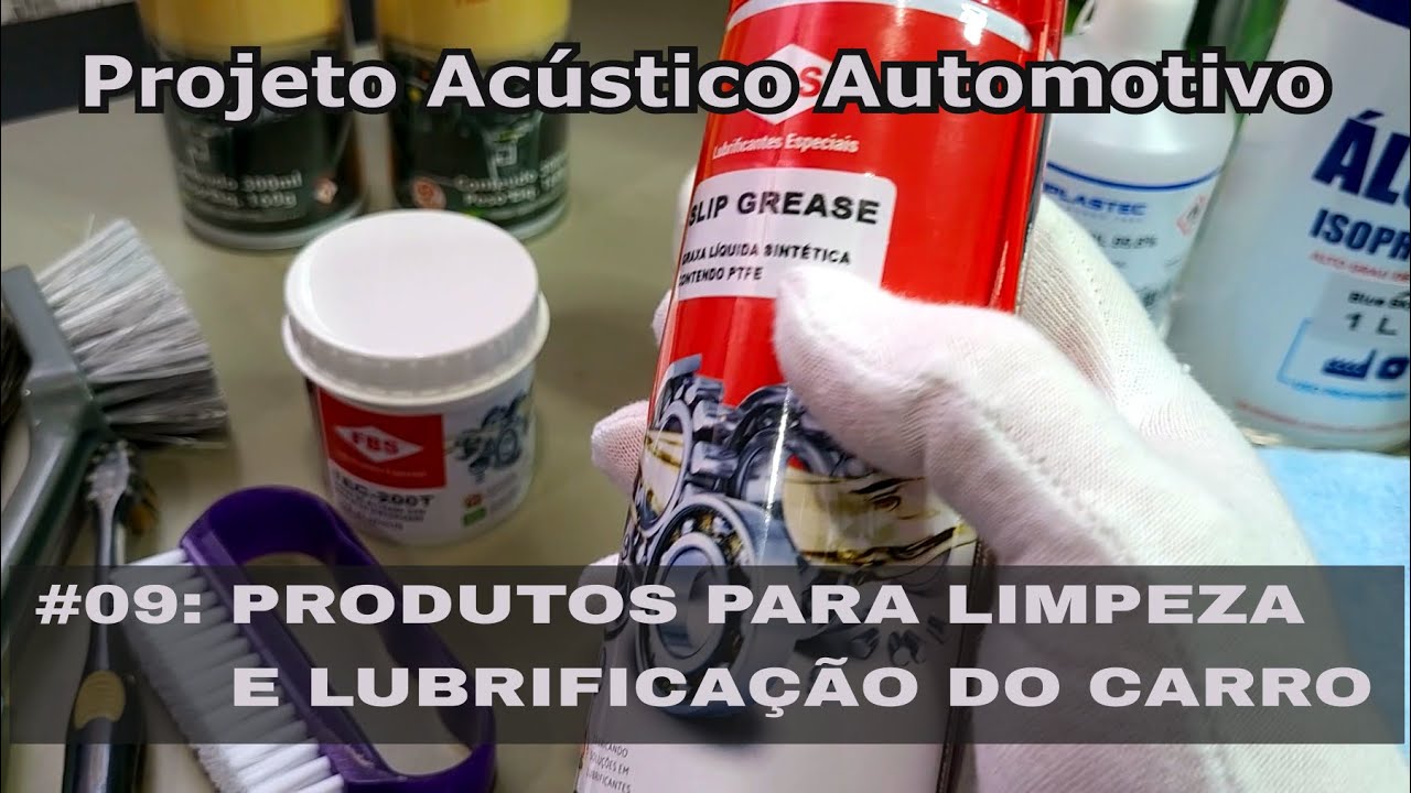 Produtos para Limpeza e Lubrificação de Mecanismos, Peças Plásticas, Borrachas e Canaletas do Carro