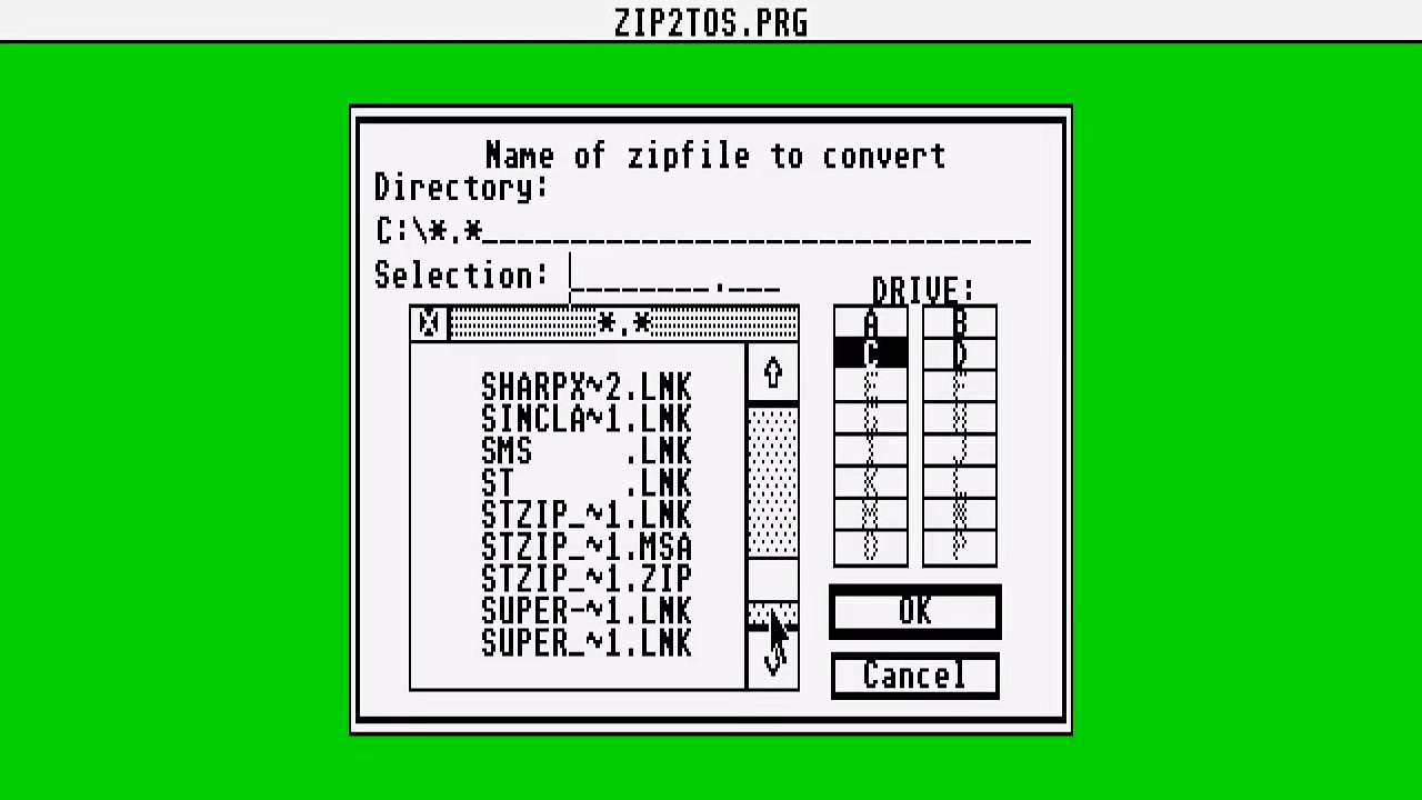ATARI ST STzip v2 6 ST ZIP Pomey Vincent UTILITY TOOL ZIP UNZIP COMPRESS PACK DEPACKER