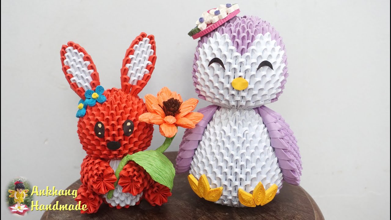 3d origami rabbit tutorial , little rabbit | DIY paper bunny handmade gift making