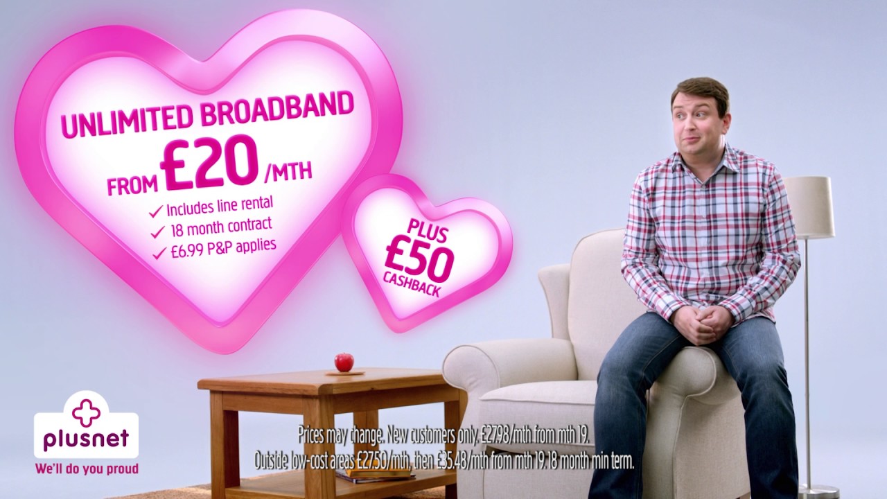 Plusnet | Can't help but help | £20 for 18 months + £50 cashback