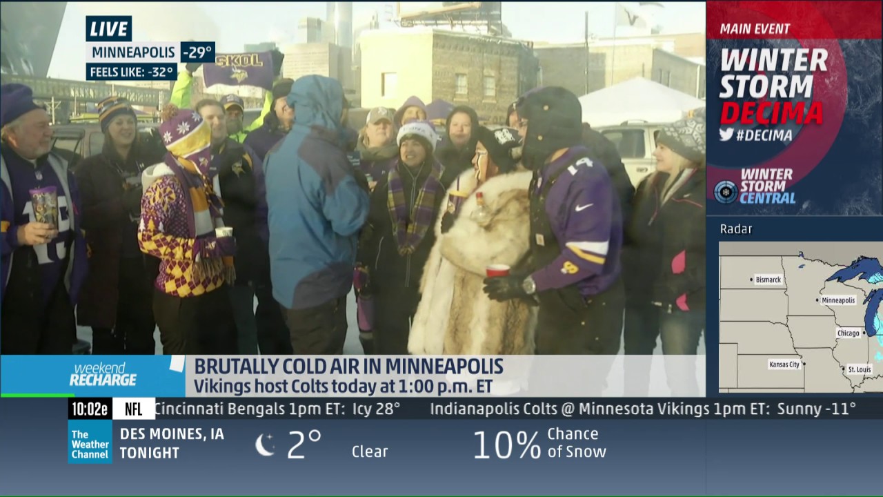 Mike Seidel The Weather Channel Vikings 20 Below Tailgate 10 AM 12-18-2016