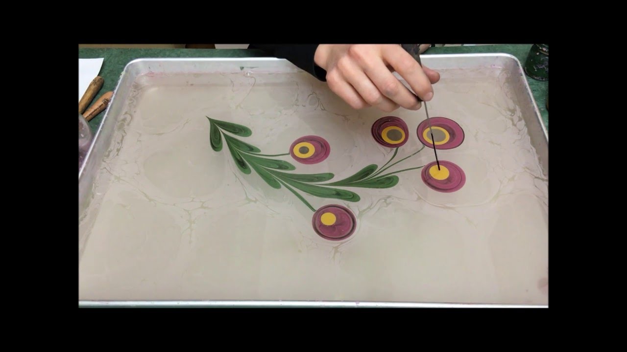 Ebru Art by Sevim Surucu - Violet - Menekşe ebrusu
