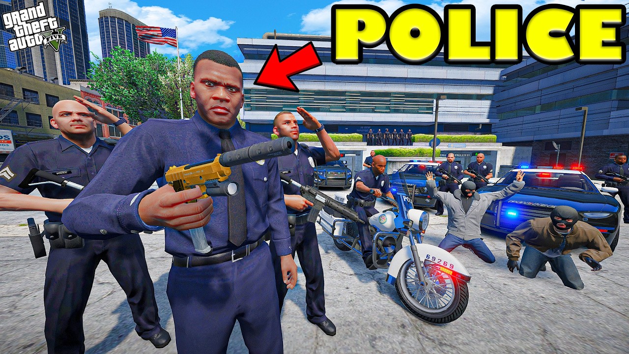Franklin Becomes Most Powerful Police Officer & Fights With Gangs in GTA 5! 🚔🔥 | Shinchan & Chop