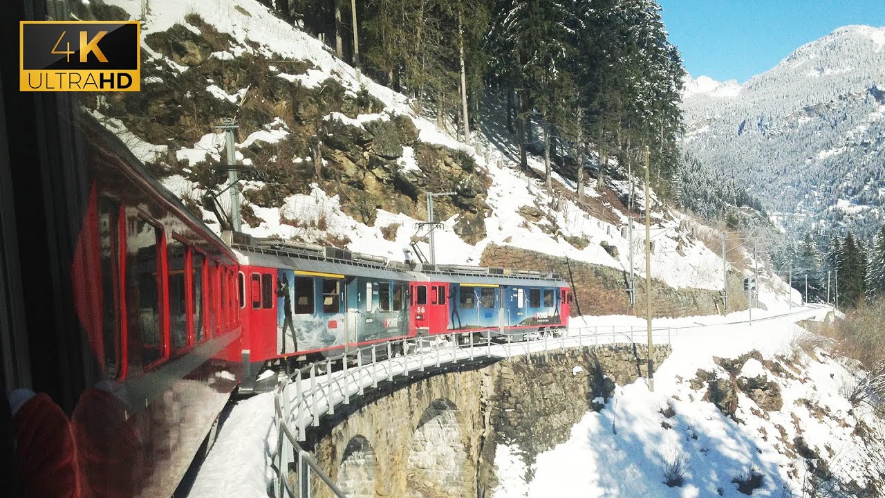 Train Journey Through the Alps Switzerland | Sleep Relaxation Sounds 4K