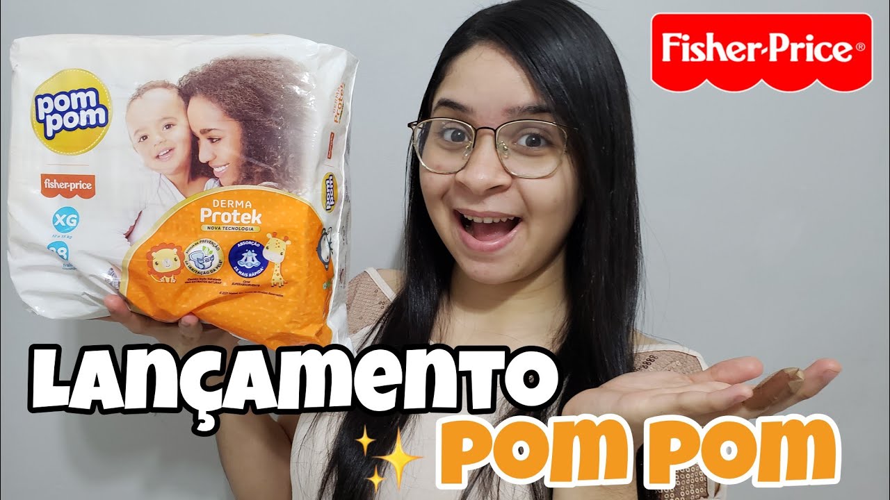 NOVA FRALDA POM POM DERMA PROTEK EM PARCERIA COM A FISHER PRICE