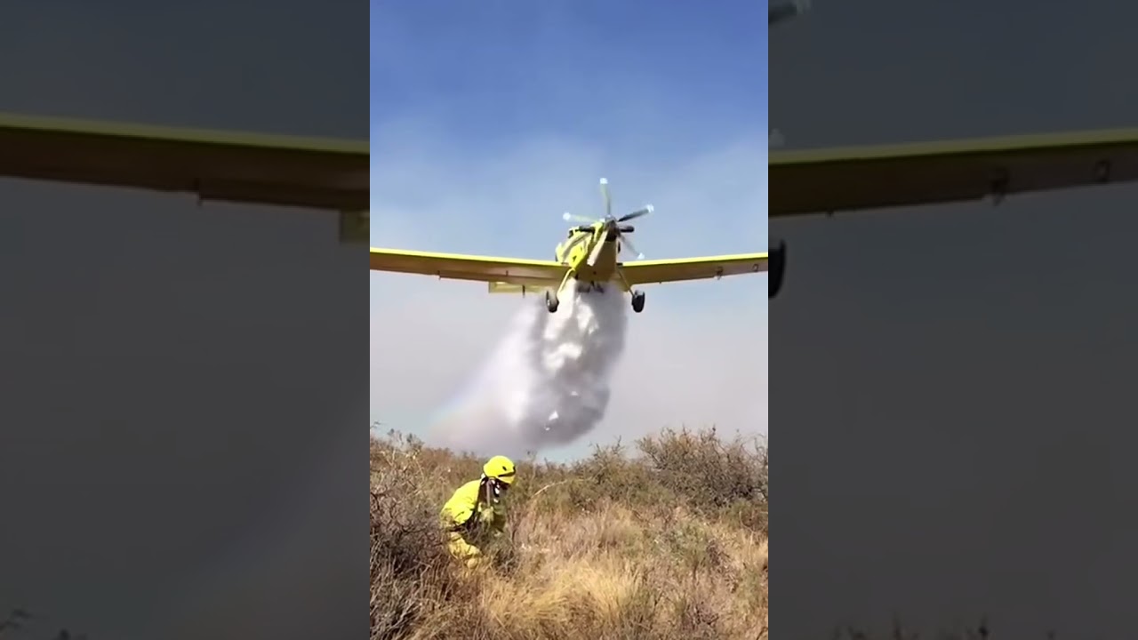 Single engine air tanker flying low to drop. #wildlandfirefighting #aviation #wildfire #fire