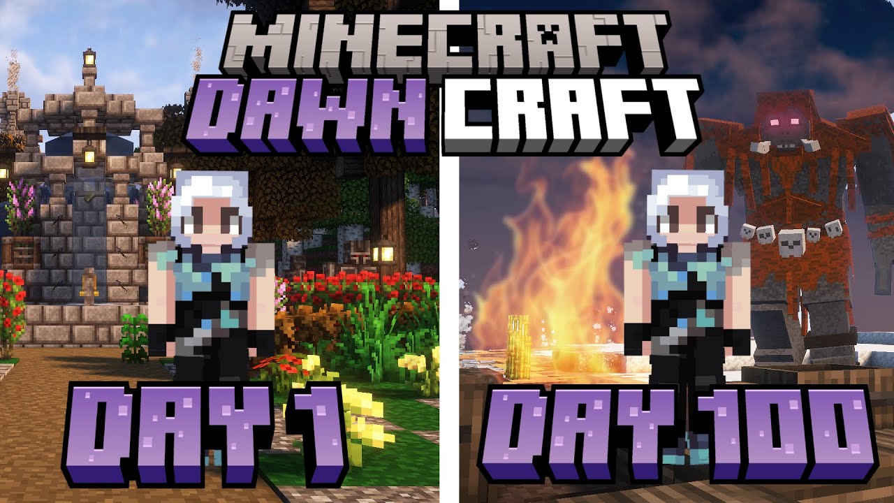 I Survived 100 Days in DAWNCRAFT Minecraft (This is what happened&hellip;)