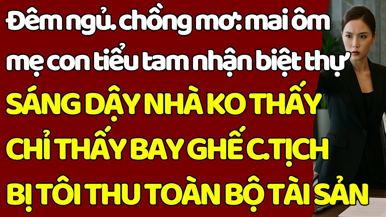 Đêm ngủ.chồng mơ: mai ôm mẹ con tiểu tam nhận biệt thự SÁNG DẬY NHÀ KO CÓ- BAY GHẾ C.TỊCH- MẤT TRẮNG