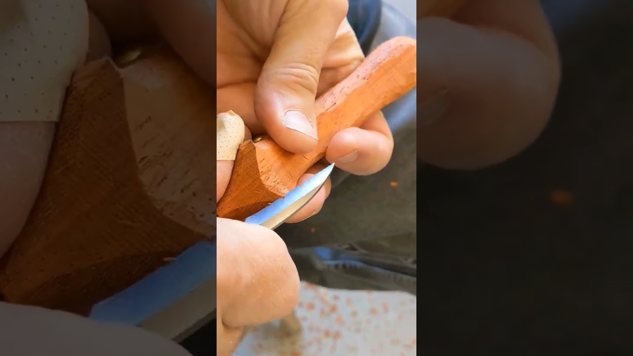 wood carving a padauk fox