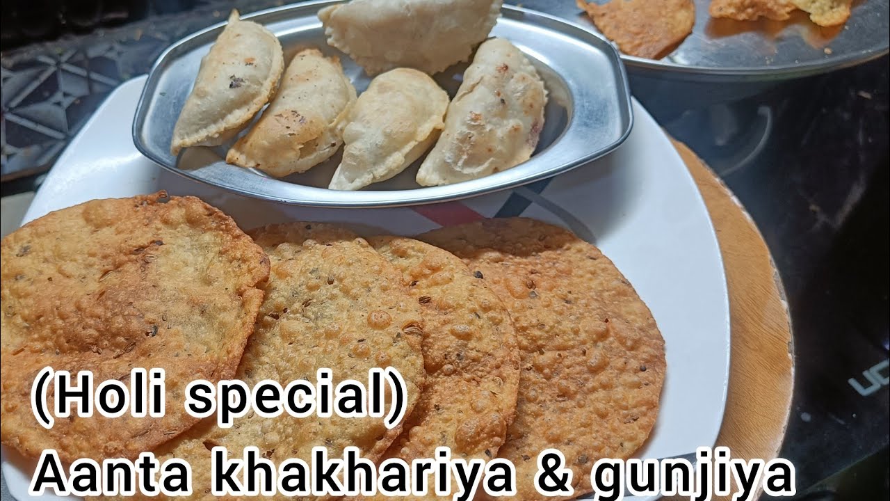 Holi special aanta khakhariya & gunjiya | Livecooking 