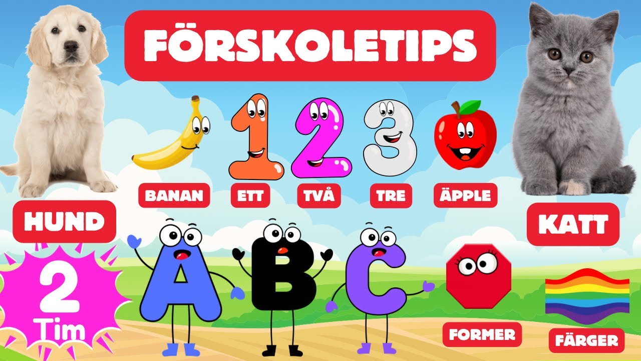 L&auml;r ABC, Siffror, F&auml;rger, Djur & Ord &ndash; Rolig och Pedagogisk Inl&auml;rning f&ouml;r Sm&aring; Barn!