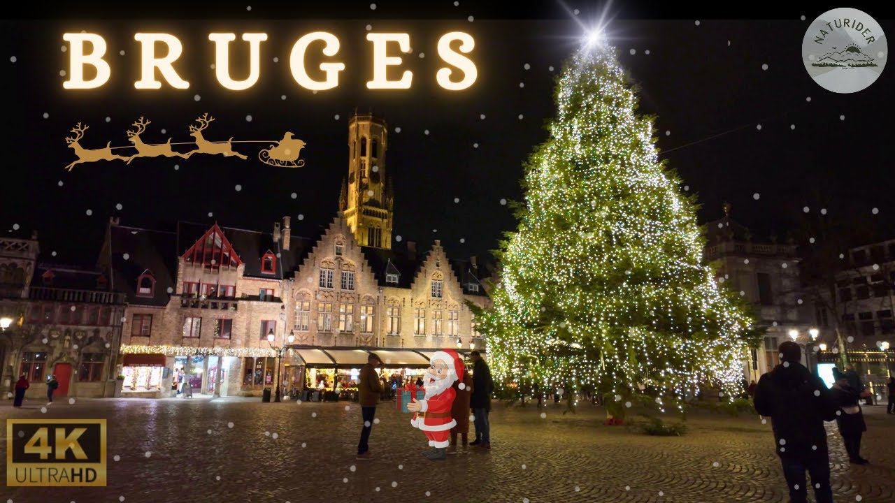 Magical Christmas Walk in Bruges (Brugge), Belgium | Markets and Festive Lights | December 2023 | 4K