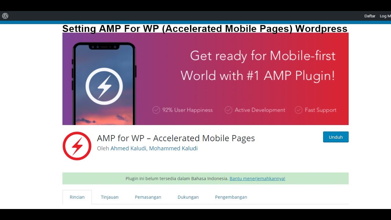 Setting AMP For WP (Accelerated Mobile Pages) Wordpress