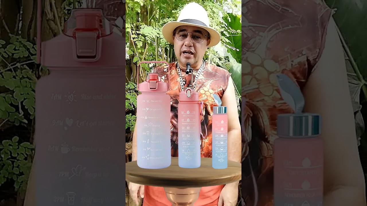 Kit da Garrafa De Água Portátil 3 garrafas 300 ml 900 ml 2 litros bom fechamento da tampa