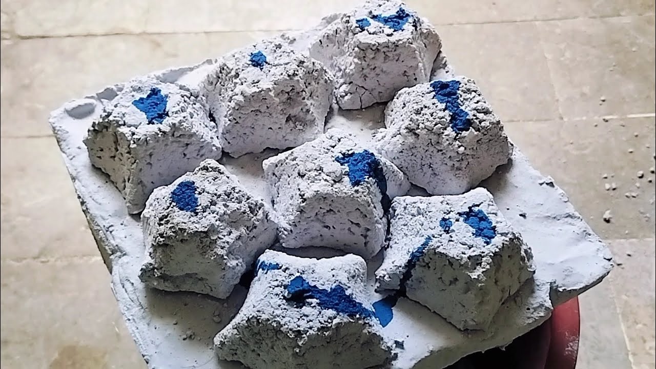 Pure cement crumbling into Blue 💙 water // Pure cement water crumbling 