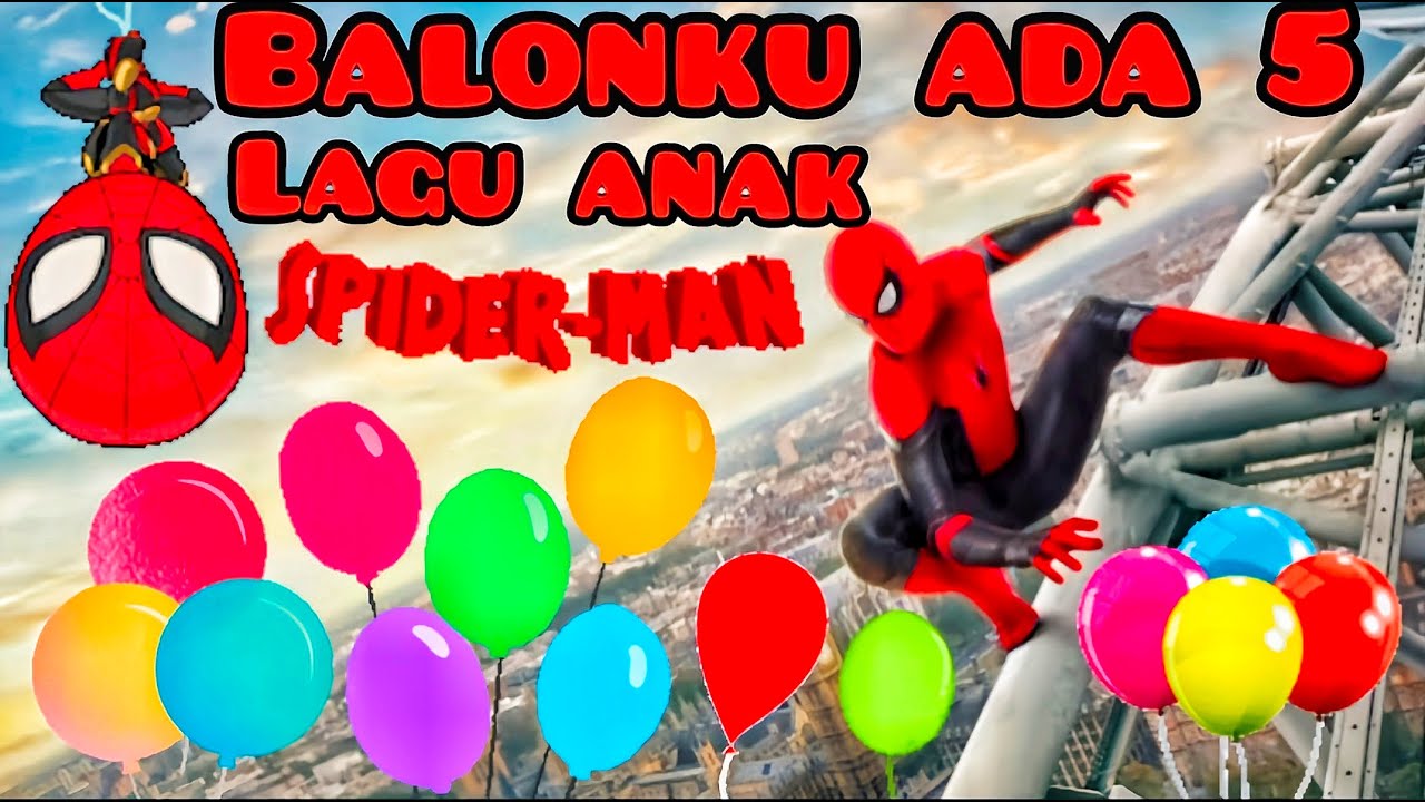 Lagu Balon Ku Ada Lima Remix - Lagu Balonku Ada 5 Versi Animasi Spiderman I RafaMikha FunTime