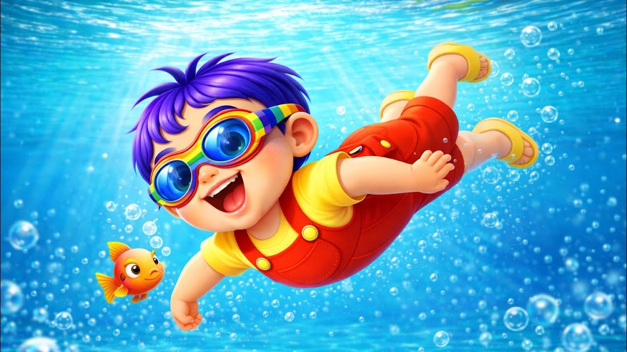 Mimi Boy BIG Pool Jump! 💦 Funny Swimming Song for Toddlers/ Swimming Cartoon/pool song 
