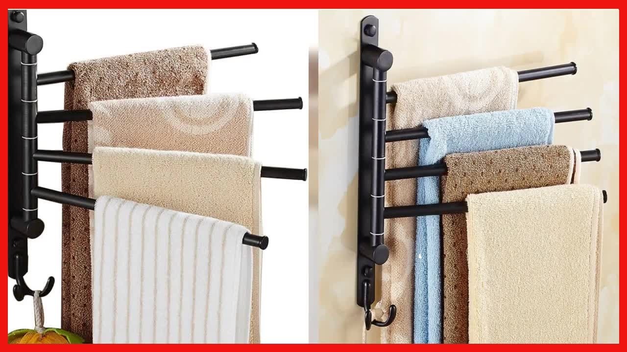 Maximize Your Bathroom Space with the 4-Arm Oil Rubbed Bronze Swivel Towel Rack