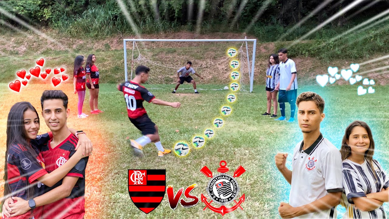 DESAFIO 2 vs 2 COM AS NAMORADAS!! FLAMENGO vs CORINTHIANS DESAFIOS DE FUTEBOL ‹ Rikinho ›