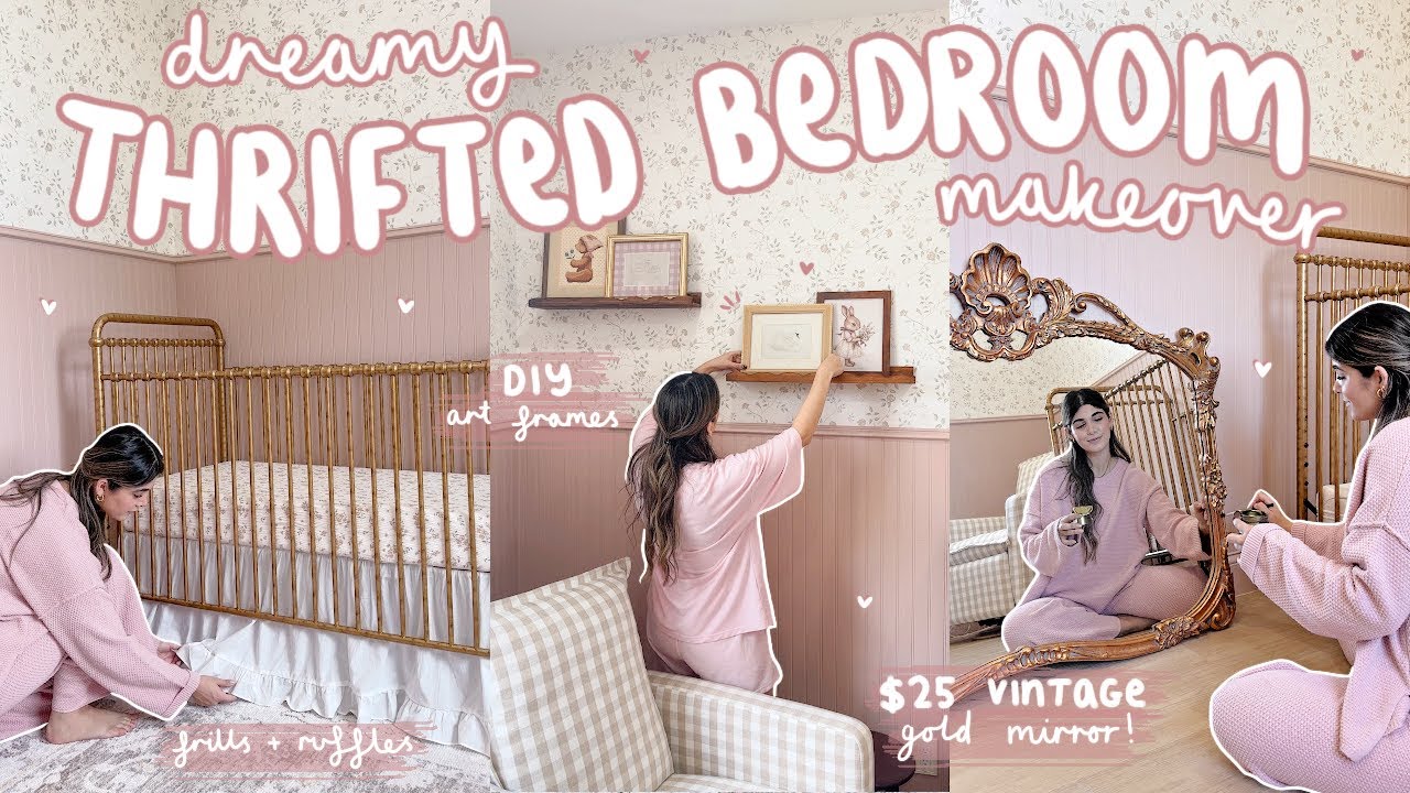 BABY GIRL&rsquo;S ROOM MAKEOVER! vintage finds, thrift flip with me + whimsical decor